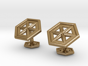 Snowflakes1Cufflinks in Polished Gold Steel