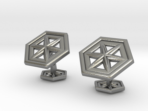 Snowflakes1Cufflinks in Natural Silver