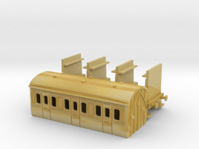HO/OO Hornby style 2-axle Coach 1st class Chain in Tan Fine Detail Plastic