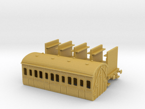 HO/OO Hornby-style 2-axle Coach 3rd class Chain in Tan Fine Detail Plastic