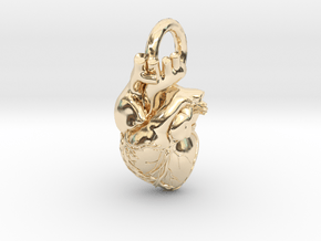 Anatomical Heart Necklace in 14k Gold Plated Brass