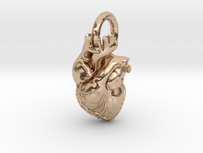 Anatomical Heart Necklace in 9K Rose Gold 