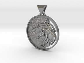 Witcher_Medallion in Natural Silver (Interlocking Parts)