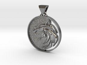 Witcher_Medallion in Polished Silver (Interlocking Parts)