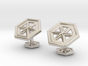 Snowflakes1Cufflinks in Rhodium Plated Brass