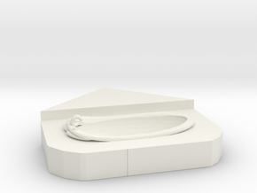 S Scale Corner Bathtub in White Natural Versatile Plastic