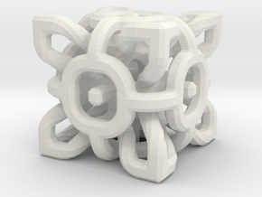 Complex Cube 2cm in White Natural Versatile Plastic