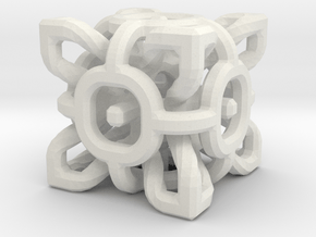 Complex Cube 3cm in White Natural Versatile Plastic