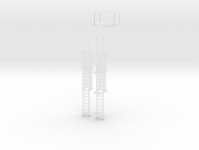 'N Scale' - 20' Caged Ladders for Cement Silo in Clear Ultra Fine Detail Plastic