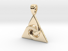 Interlaced triangles in 9K Yellow Gold 