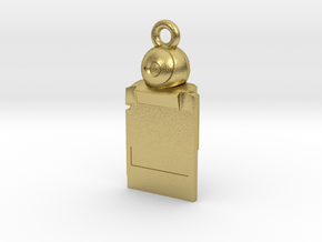Game Boy Camera charm in Natural Brass