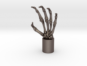 Skeletal Hand Scratcher in Polished Bronzed-Silver Steel