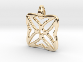 Cobogo style flower in 9K Yellow Gold 