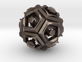 Dodecahedron Doodle in Polished Bronzed Silver Steel