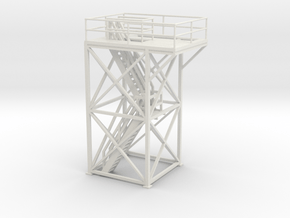 'HO Scale' - 10'x10'x20' Tower Top With Stairway in White Natural Versatile Plastic