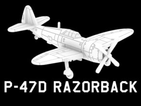 P-47D Razorback in White Natural Versatile Plastic: 1:220 - Z