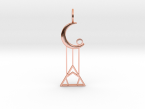 Symbol of the Moon Goddess #3 (Elder) in Polished Copper