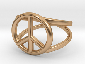 Peace Sign Ring 17 mm Diameter in Polished Bronze: 11.5 / 65.25