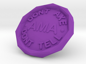 Axe Murderers Anonymous - Sobriety Chip (v2) in Purple Processed Versatile Plastic