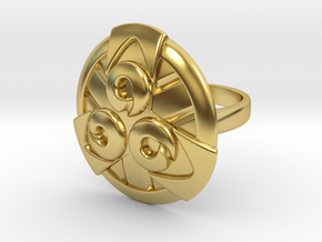 Aegislash Shield Ring in Polished Brass: 13 / 69