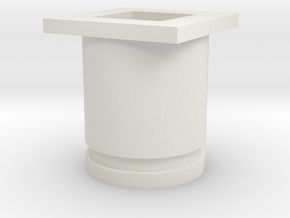 Square Front Plug - Size 0 in White Natural Versatile Plastic