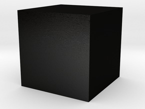 1 cm cube in Matte Black Steel: Small