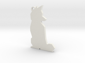 Fox shape keychain in White Natural Versatile Plastic