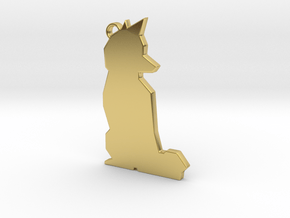 Fox shape keychain in Polished Brass