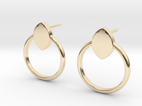 Mandorla Post Earrings in 14K Yellow Gold