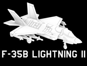 F-35B Lightning II (Loaded, Horizontal) in White Natural Versatile Plastic: 1:220 - Z