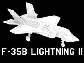 F-35B Lightning II (Clean, Horizontal) in White Natural Versatile Plastic: 1:220 - Z