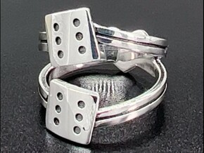Dice and Heart Ring. Custom Available. in Antique Silver: 5 / 49