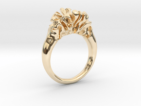 Differential Growth Ring size 58 in 14k Gold Plated Brass
