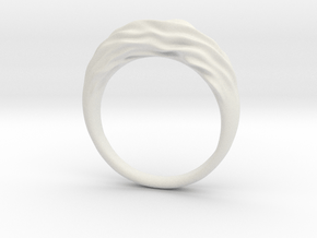 Differential Growth Ring 3 in White Natural Versatile Plastic