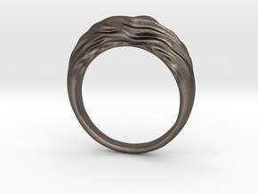 Differential Growth Ring 3 in Polished Bronzed-Silver Steel