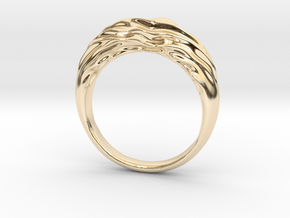 Differential Growth Ring 3 in 14k Gold Plated Brass
