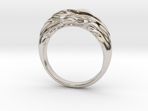Differential Growth Ring 3 in Rhodium Plated Brass