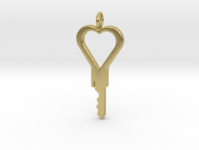 Long Heart - Precut for Kink3D Locksets in Natural Brass