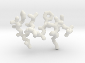 Alpha helix including glycine stick diagram in Basic Nylon Plastic