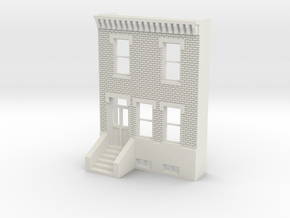 HO SCALE ROW HOME FRONT BRICK 2S in Basic Nylon Plastic