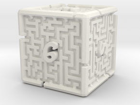 6 Sided Maze Die V2 in White Natural Versatile Plastic