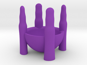 4 Finger Ring Holder in Purple Smooth Versatile Plastic: Small