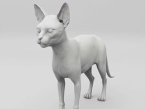Sphinx Cat  in White Natural Versatile Plastic