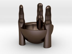 3 Finger Ring Holder in Polished Bronze Steel