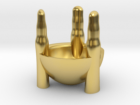 3 Finger Ring Holder in Polished Brass