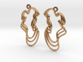 Water Waves Curvy Earrings in Polished Bronze