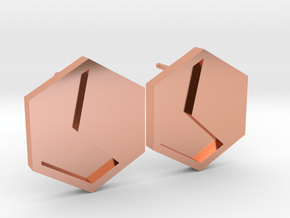 Hexagon Ohrringe: Zeitlose Eleganz in Polished Copper