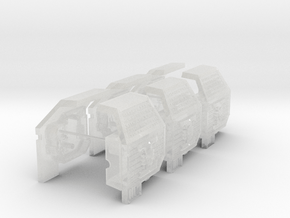 Commission 273 Hellfire dreadnought shoulder pads in Clear Ultra Fine Detail Plastic