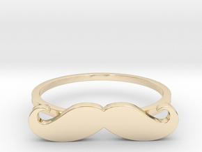 Mustach Ring, Schnurrbart Ring Größe 50 (DE) in 9K Yellow Gold : 5.5 / 50.25