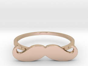 Mustach Ring, Schnurrbart Ring Größe 50 (DE) in 9K Rose Gold : 5.5 / 50.25